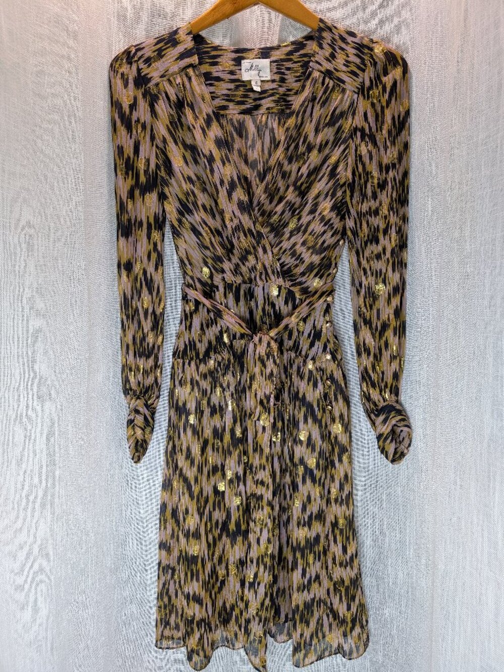 Milly of New York Semi-Sheer Animal Print 70% Silk Dress Size 6
